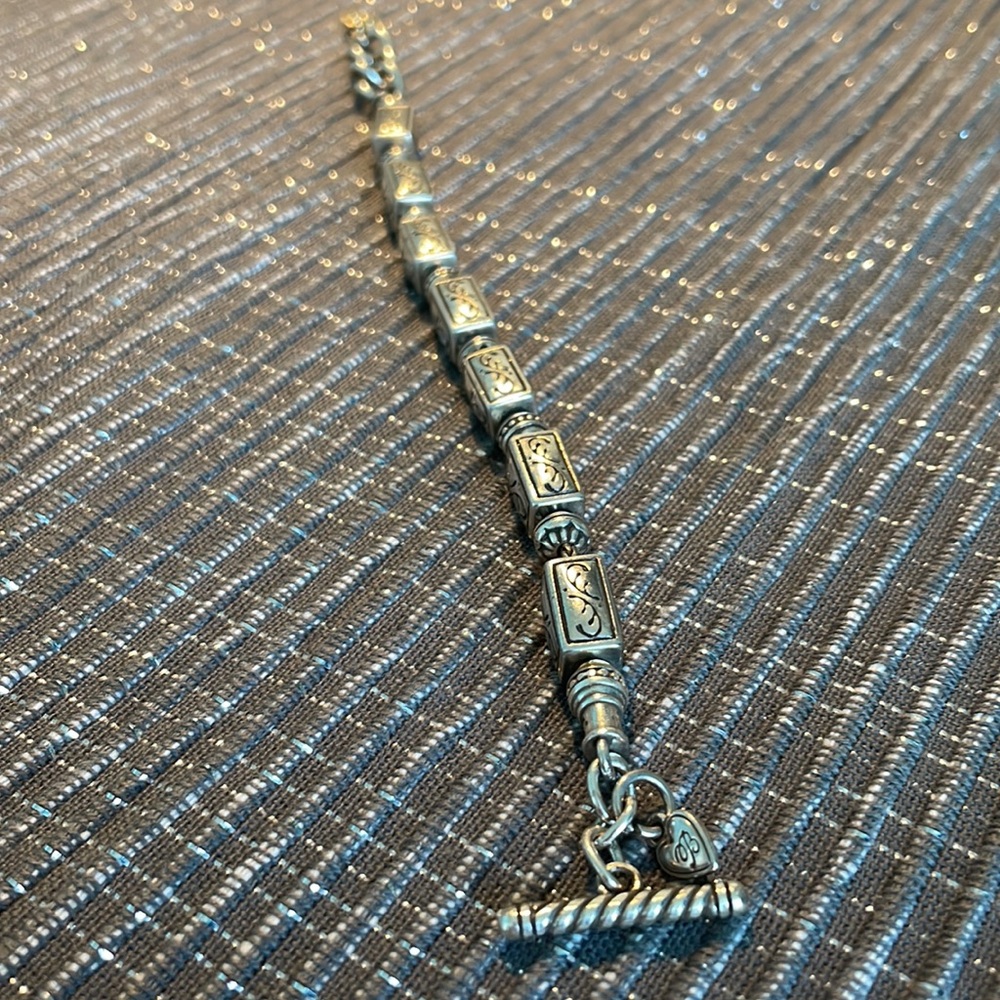 Brighton bracelet, 9” in length, silver tone, scrollwork beads, great condition - Picture 6 of 7